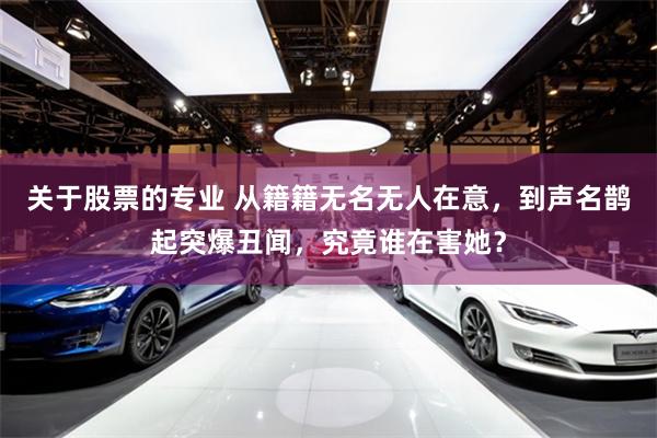 关于股票的专业 从籍籍无名无人在意，到声名鹊起突爆丑闻，究竟谁在害她？