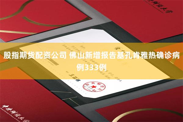 股指期货配资公司 佛山新增报告基孔肯雅热确诊病例333例